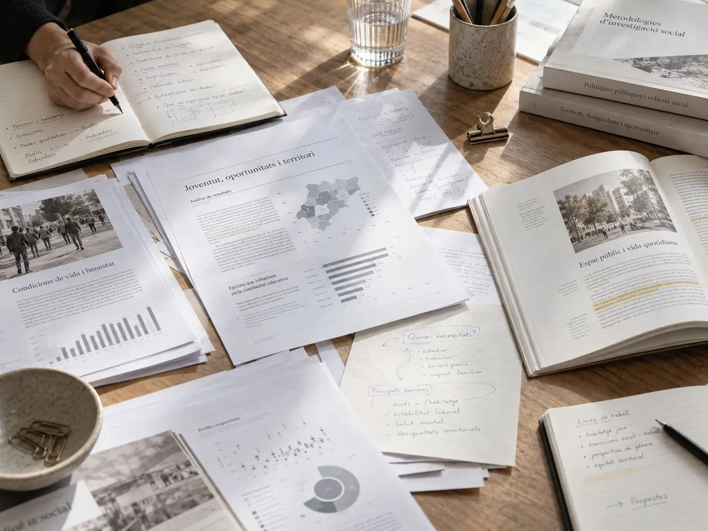 Notes de recerca i informes sobre una taula